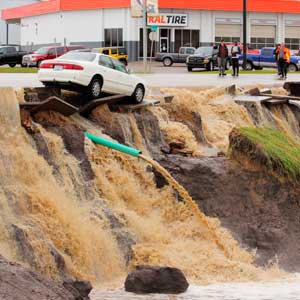 road collapse