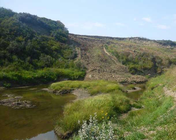 slumping riverbank